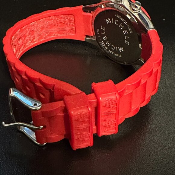Michele Tahitian Jelly Bean Watch - Red (MWW12D000007) - BRAND NEW BATTERY - Picture 6 of 14